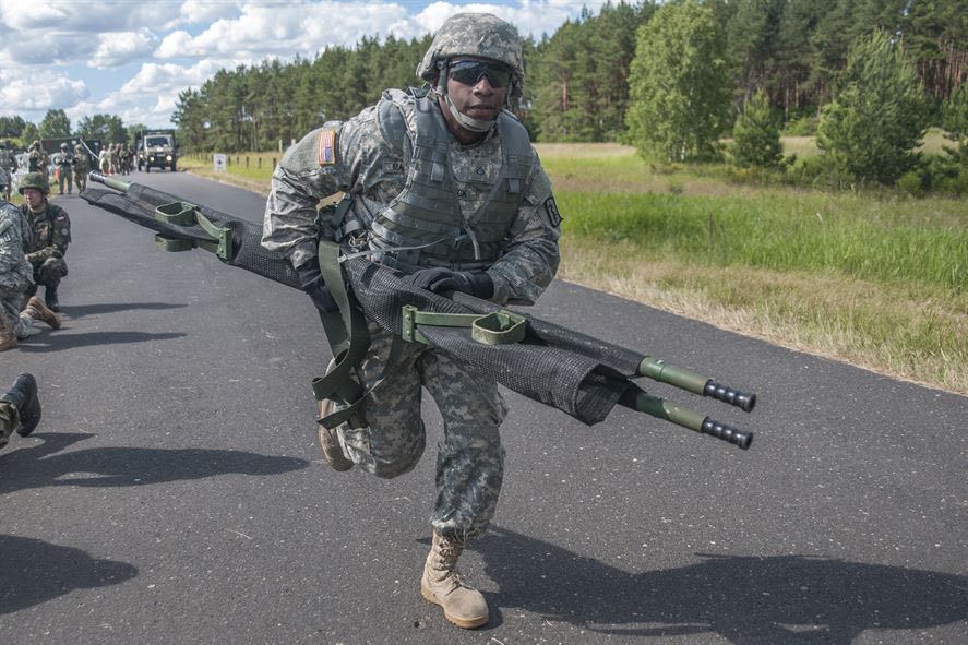American soldier training in Poland