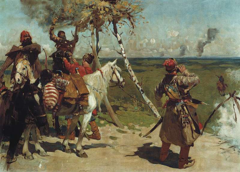 s. v. ivanov. at the guarding border of the moscow state. 1907