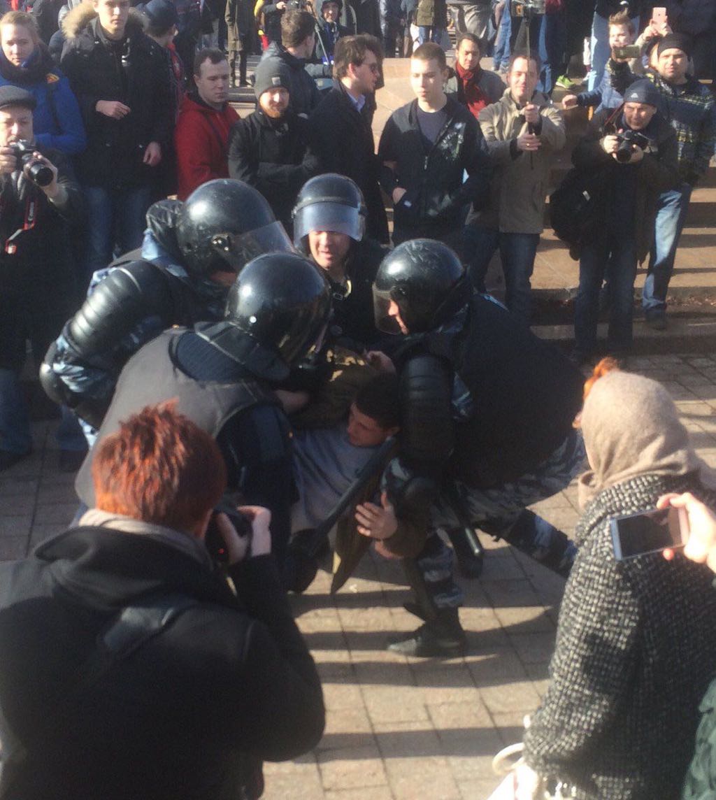 Demo Moskou arrestst