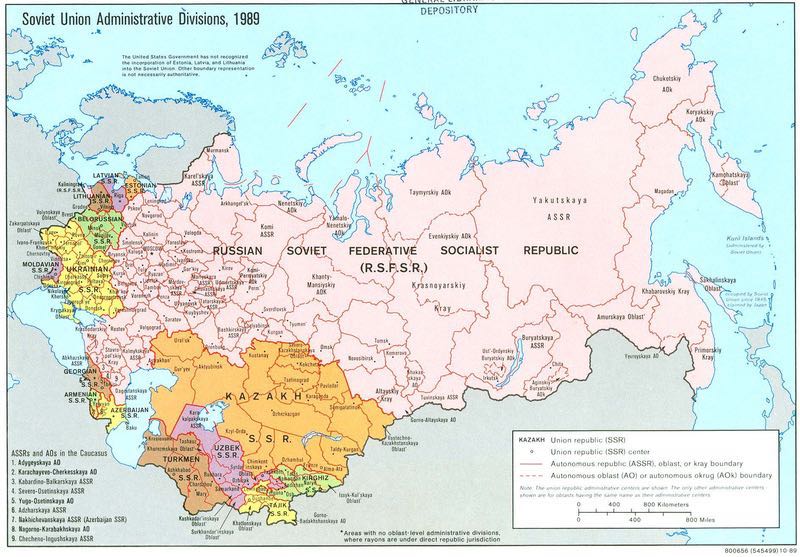 soviet union administrative divisions 1989