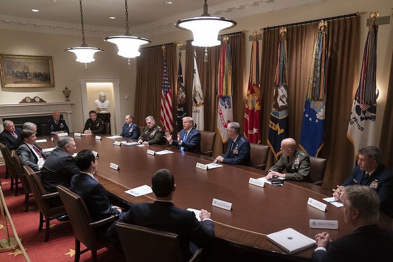 trump meets with senior military leaders 9 may 2020