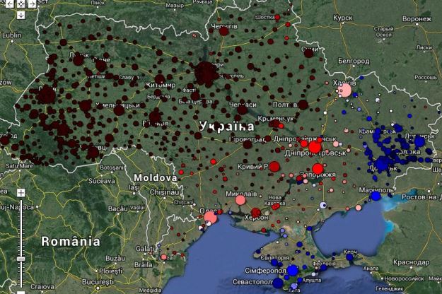 Kaart Euromaidan support social media