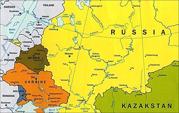 russia belarus ukraine map