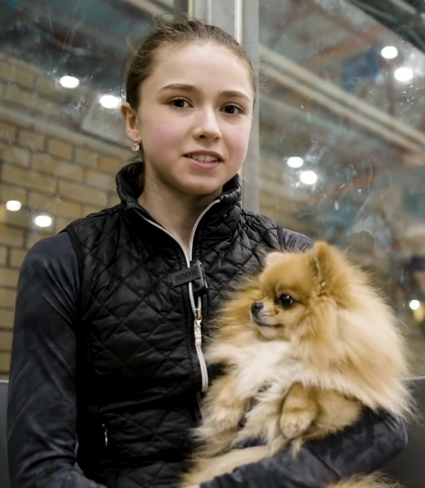 Kamila Valieva and her dog
