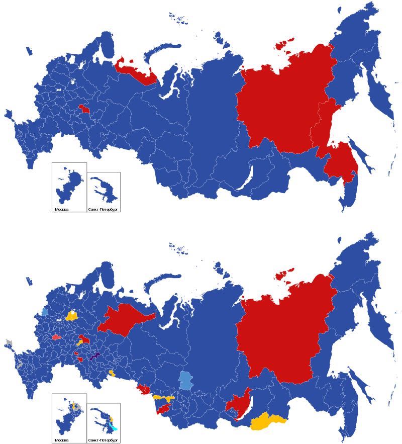 2021 Russian legislative election maps